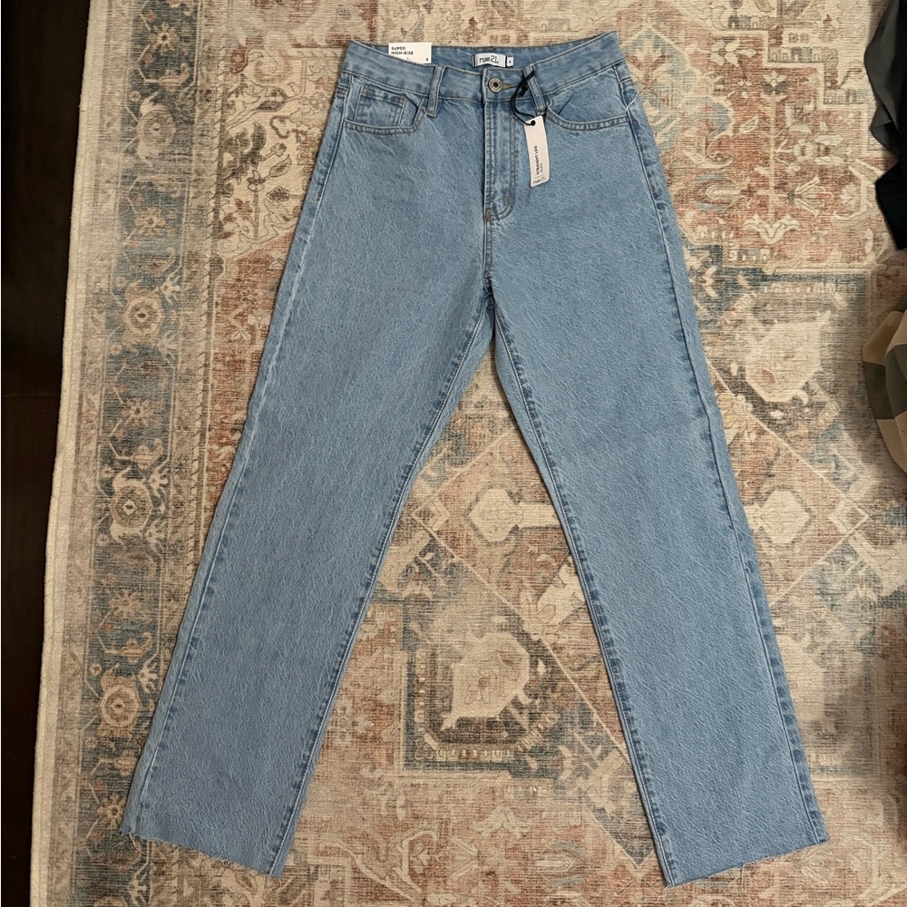 Rue21 Classic Blue Straight Leg Jeans Super High Rise